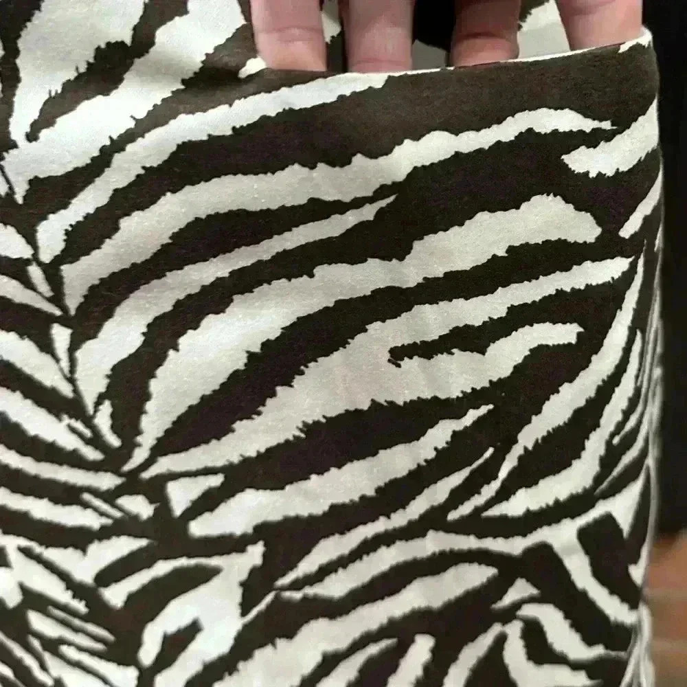 Soft Works Zebra Print Pencil Skirt Brown Cream Stretch Midi Chic Classy Slim 8 - Picture 5 of 16